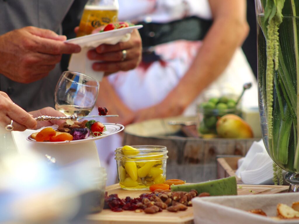 Wedding reception appetizers.