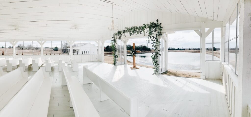 White wedding venue