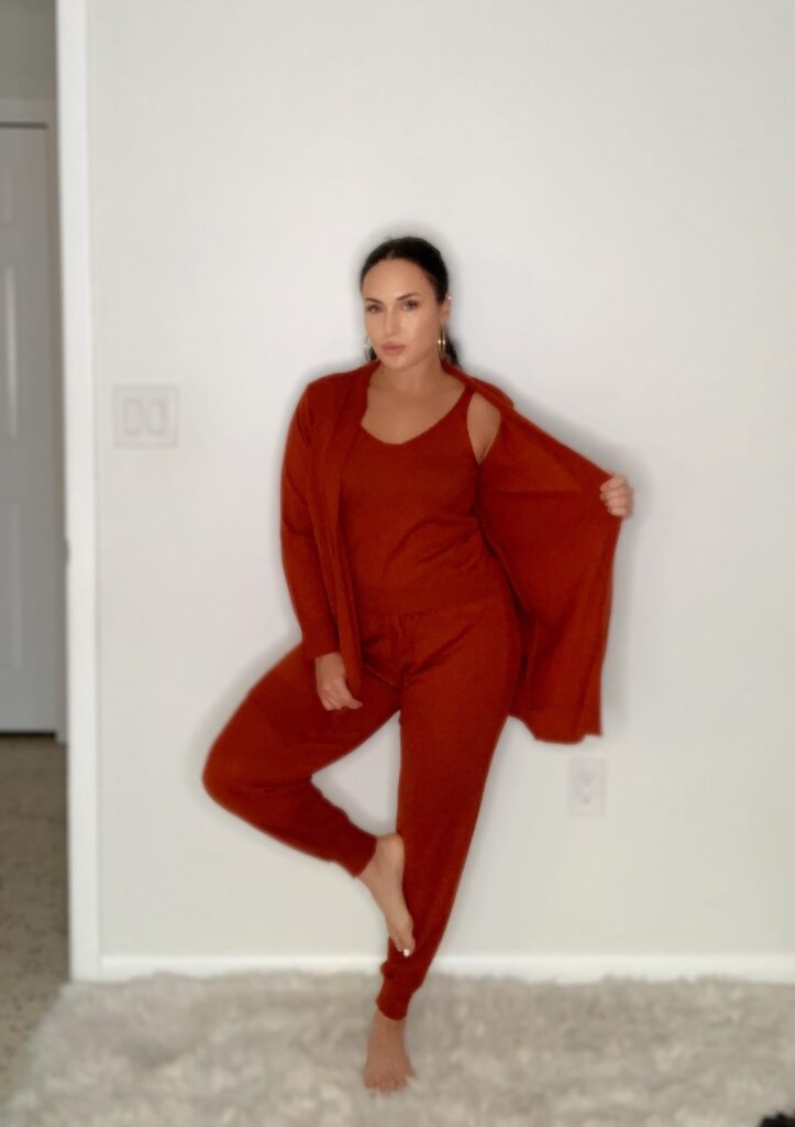 Femme Luxe Cozy Loungewear In Burnt Orange