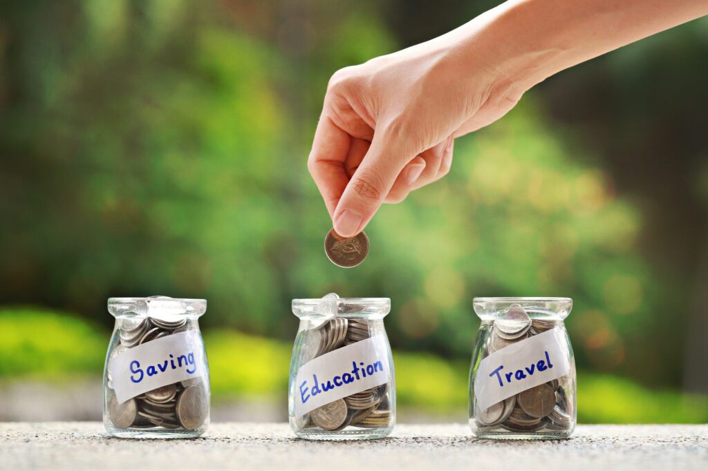 Saving money for education fund concept.