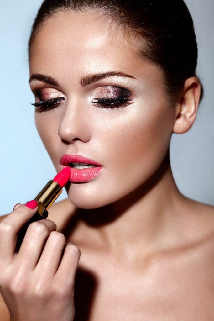 Model with bright makeup